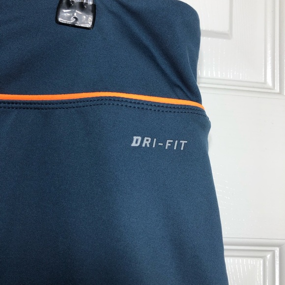 Nike Dri Fit Stretchy Blue Gray Orange Waist Band Pleated Tennis Golf Skort XL - Picture 6 of 15